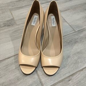 MaxMara Women's Cream Peep Toe Heels